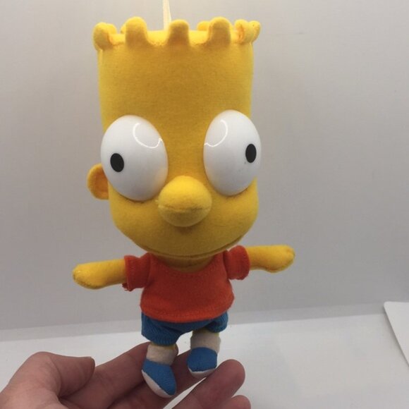Vintage The Simpsons Bart Simpson Plush Stuffed Doll Toy Figure with Suction Cup - Picture 1 of 6